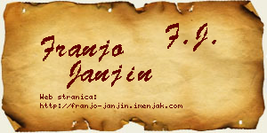 Franjo Janjin vizit kartica